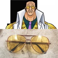 Navy Admiral Borsalino Cosplay Glasses Kprusoian Kizaru Yellow Monkey Sunglasses Anime Eye Glass Halloween Costume Accessory