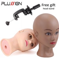 Bald Mannequin Head With Clamp Female Mannequin Head For Wig Making Hat Display Cosmetology Manikin Head For Makeup Practice
