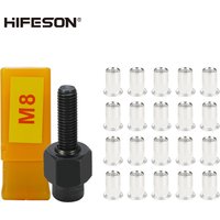 Hand Rivet Nut Gun Head Nuts Riveter Tool M3 M4 M5 M6 M8 M10 For Rivet Nut Gun Riveting Riveter Tool with 20 pcs Aluminium Nuts