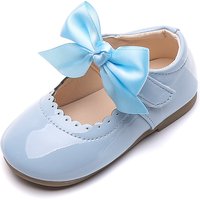 Printemps automne bébé filles chaussures mignon nœud en cuir verni princesse chaussures couleur unie enfants filles chaussures de danse premiers marcheurs