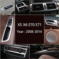 Samochód wewnętrznego drzwiowego głośnik Audio dźwigni zmiany biegów Panel podłokietnik drzwi do czytania pokrywa na światła wykończenia naklejki do BMW X5 X6 E70 E71 akcesoria