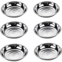 6 Pcs Stainless Steel Sauce Bowl Round Seasoning Dishes Sushi Dipping Bowl Saucers Bowl Mini Appetizer Plates, Small Snack Cups