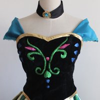 New Arrival Top Embroidery Princess Anna Cosplay Costume Women Dress Halloween Party Costumes For Adult Women Girls