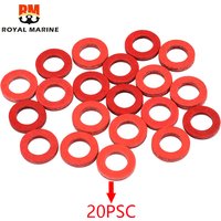 DWCX 20pcs Red Lower Unit Oil Drain Screw Gasket Fit For Yamaha 90430-08020-00 90430-08003 Accessories 90430-08020-0 90430-08020