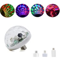 USB Mini Disco Stage Lights Led Xmas Party DJ Karaoke Car Decor Lamp Cellphone Music Control Crystal Magic Ball Colorful Light
