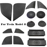 For Tesla Model 3 2019 2020 Accessories Front Column Roof Horn Hood Model3 Speaker Cover Decorative Sequins For Model Three Car