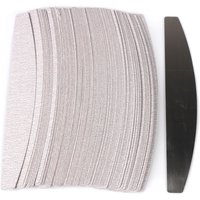 Coussinets amovibles gris avec poignée en métal, remplacement de lime à ongles 100 pour manucure, tampon dissolvant de callosités, 50 pièces/100/180 pièces