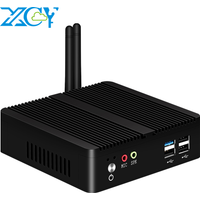 XCY Fanless Mini PC Intel Celeron J1900 Quad Cores Gigabit Ethernet 4x USB HDMI VGA Display Support WiFi Windows Linux/Ubuntu