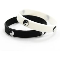 2 Pcs Cool Tai Chi Silicone Wristband Black White Color Sports Rubber Silicone Bracelets&bangles Fashion Jewelry Gifts Hot Sale
