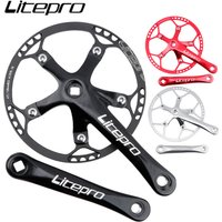 Litepro BMX Bicycle BCD 130MM Integrated Chainwheel Crankset Single Crank For Folding Bike 45/47/53/56/58T Chainring Accessory