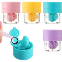 New 1PC Manually Rotatable Contact Lens Cleaner Case Portable Contact Lens Case Plastic Container Storage Holder Tools Accessori