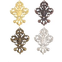 MIAOCHI 10PCS Antique Bronze Metal Filigree Wraps Connectors Metal Crafts Gift Decoration DIY 35x 50mm