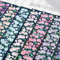 1 Sheets Flash Laser Rose Flower Sticker DIY Decoration Journal Diary Photo Scrapbooking Stationery