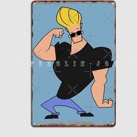 Johnny Bravo Poster Metal Plaque Wall Mural Club Bar Decoration Painting Décor Tin Sign Posters
