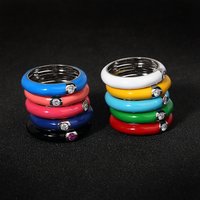 925 Silver Creative Retro Colorful Enamel Ring Female Minimalist Flower For Ladies Wedding Party Engagement Jewelry Gift
