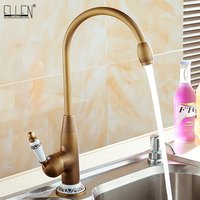 Küchenarmaturen, antiker Bronze-Wasserhahn für Küchenmischbatterie mit Keramikkran, kalte und heiße Küchenspüle, Wassermischer 7513