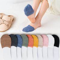 10 pièces = 5 paires avant-pied demi-pied orteil chaussettes femmes été chaussettes invisibles couverture femme respirant No Show chaussettes couleur bonbon