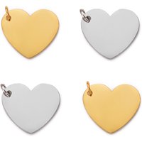 5Pcs Stainless Steel Mirror Polished Heart Tag Charm Pendant for Bracelet Necklace DIY Jewelry Making Charms