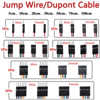 Lot de 10 câbles Dupont femelle-femelle à pas de 2,54 mm, 1, 2, 3, 4, 5, 6 broches, connecteurs de câble JUMPER pour PCB et imprimante 3D