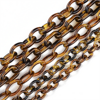 1M/strip Leopard Twisted Round Oval Acrylic Long Chain Necklace For Women Chain Chunky Choker Pendant Necklace Jewelry Making