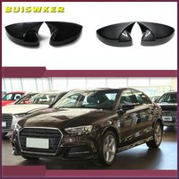 Coque de rétroviseur à motif en fibre de carbone, coque noire, Audi A3, S3, 8V, RS3, 2013, 2014, 2015, 2016, 2017, 2018, 2019