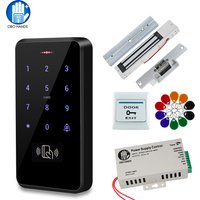 IP68 Waterproof Door Access Control System Kit RFID Keypad + Power Supply + 180KG Electric Magnetic Strike Door Locks for Home