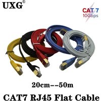10Gbps Cat7 20cm 50cm 1m 2m 3m 5m CAT7 Flat STP Ethernet Network Cable RJ45 Patch LAN PC Router Laptop CAT6A cable