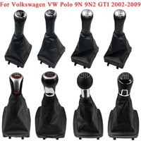 5/6 Speed Car Styling Gear Shift Knob Lever Shifter Gaitor Leather Boot Cover Case For Volkswagen VW Polo 9N 9N2 GTI 2002 - 2009