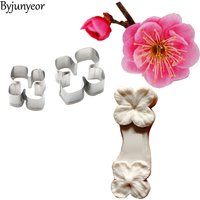 Cherry&Plum Blossom Flower Veiners Silicone Mold Fondant Gumpaste Clay Water Paper Cake Decorating Tools,Sugarcraft Cutter CS281