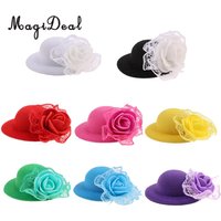 MagiDeal Fashion 1Pc Cloth Vintage Round Bowler Doll Hat Cap for 28-30cm Doll Clothes Accs Dollhouse Decor Children Toy 8Colors