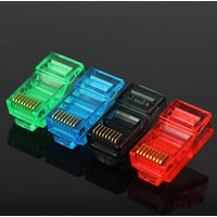 50/100PCS RJ45 Ethernet Cables Module Plug Network Connector RJ-45 Crystal Heads Cat5 Color Cat5e Gold Plated Cable