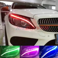 Icedriver for Mercedes Benz C class DRL RGB multicolor LED boards w205 s205 a205 AMG c63 2014-2019 RGBW daytime running lights
