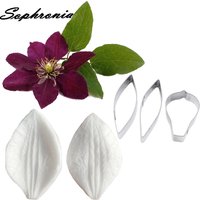 Clematis Petal Veiner &Cutter Silicone Molds Crafts For Chocolate Candy Jelly Moulds Baking Pastry Home and Kitchen Baking