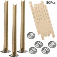 50Pcs Cross Wooden Candle Wicks Natural Candle Cores With Metal Base For Candle Making DIY Craft Cotton core