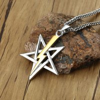 CHURCH OF SATAN SIGIL OF ANTON LAVEY STAINLESS STEEL PENDANT AMULET TALISMAN SIGN NECKLACE