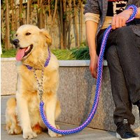 Corde à Double brin pour grands chiens, laisse en métal, boucle en chaîne P, couleur nationale, corde de Traction pour animaux de compagnie, ensemble de colliers pour grands chiens, longueur 1.2m