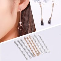 50pcs/lot 15-40 mm Double Cylinder Rod Metal Earrings Findings Ear Clip Ear Hook DIY Handma For Jewelry Making Craft Accessories