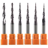 Mèche à nez sphérique conique revêtue de carbure monobloc, fraises CNC pour le bois et les fraises pour fraise en bout métallique 1 pièces