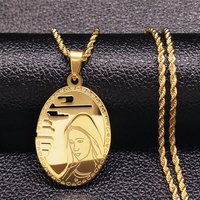The Virgin Mary Stainless Steel Necklace Jewerly Our Lady of Guadalupe Virgin Girls Necklace Icon Medal Jewelry collares hombre