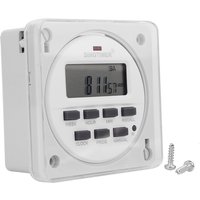 12/24 Format 12V DC Timer Switch 7 Days 24hr Programmable Time Relay Clock Controller Panel Mounted with Countdown OFF Function