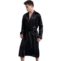 Kimono chinois noir à manches longues pour hommes, vêtements de nuit, pyjamas, tailles S M L XL XXL, nouvelle collection