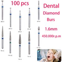 100 pcs BR-31 Dental Diamond Burs Drill Dentistry Burs High Speed Handpiece Handle Diameter 1.6mm Dentist Tools BR-41 TR-13 FO32