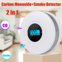 Newest 2 in 1 LED Digital Gas Smoke Alarm Co Carbon Monoxide Detector Voice Warn Sensor Home Security Protection High Sensitive