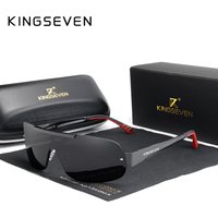 Kingseven - lunettes de soleil HD, hommes, lunettes de soleil hommes en aluminium avec nouveau design de marque, lunettes de soleil hommes polarisées et haute définition, lunettes protectrices à verre