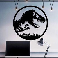 Dinosaur sign wall decal Dinosaur world art sticker Tyrannosaurus Rex vinyl decals for kids room boys bedroom decor G516