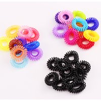 10PCS/Lot New 2cm Small Telephone Line Hair Ropes Girls Colorful Elastic Hair Bands Kid Ponytail Holder Tie Gum Hair Accessories