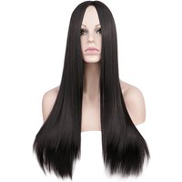 Frauen synthetische 70 cm lange gerade Cosplay Perücke Party Splitter weiß Hoch temperatur Faser Haar Perücken