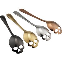 Creative 304 Stainless Steel Skull Coffee Spoon Dessert Tea Sugar Scoop For Home Kitchen Bar Coffee Shop Party Accessories Gift