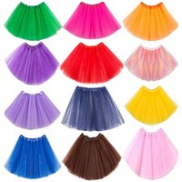 About 40cm Short transparent ballet Petticoat Tulle Skirts Womens Girls Elastic 3 Layers Adult Tutu Skirt Underskirt Rockabilly
