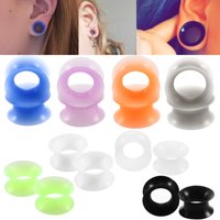 2Pcs/lot Silicone Tunnels for Ear Flexible Flesh Ear Plugs and Tunnels Earlets Expander Stretcher Ear Dilations Piercing Jewelry